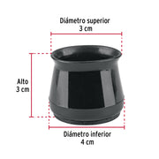 Caja con 24 protectores para patas de silla, negro