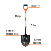 Pala redonda T-2000, puño 'Y', TRUPER