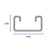 Perfil monocanal perforado de 3 m, 4 x 2 cm cal. 16, VOLTECK