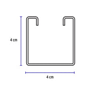 Perfil monocanal perforado de 3 m, 4 x 4 cm cal. 18, VOLTECK