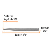Punzón 3/8' para barrenar, largo 4-7/8', TRUPER