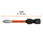 Estuche con 5 puntas de cruz PH1 de impacto largo 2'