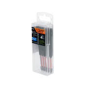 Estuche con 5 puntas de cruz PH2 de impacto largo 4'