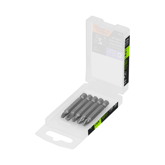 Estuche con 5 puntas pozidriv combinadas largo 2', EXPERT