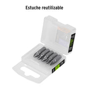 Estuche con 5 puntas pozidriv PZ2 largo 1', TRUPER EXPERT