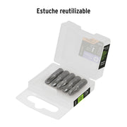 Estuche con 5 puntas pozidriv PZ3 largo 1', TRUPER EXPERT
