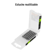 Estuche con 5 puntas pozidriv PZ2 largo 2', TRUPER EXPERT