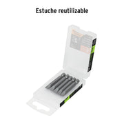 Estuche con 5 puntas planas de 9/32' largo 2', TRUPER EXPERT