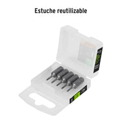 Estuche con 5 puntas torx T6 largo 1', TRUPER EXPERT
