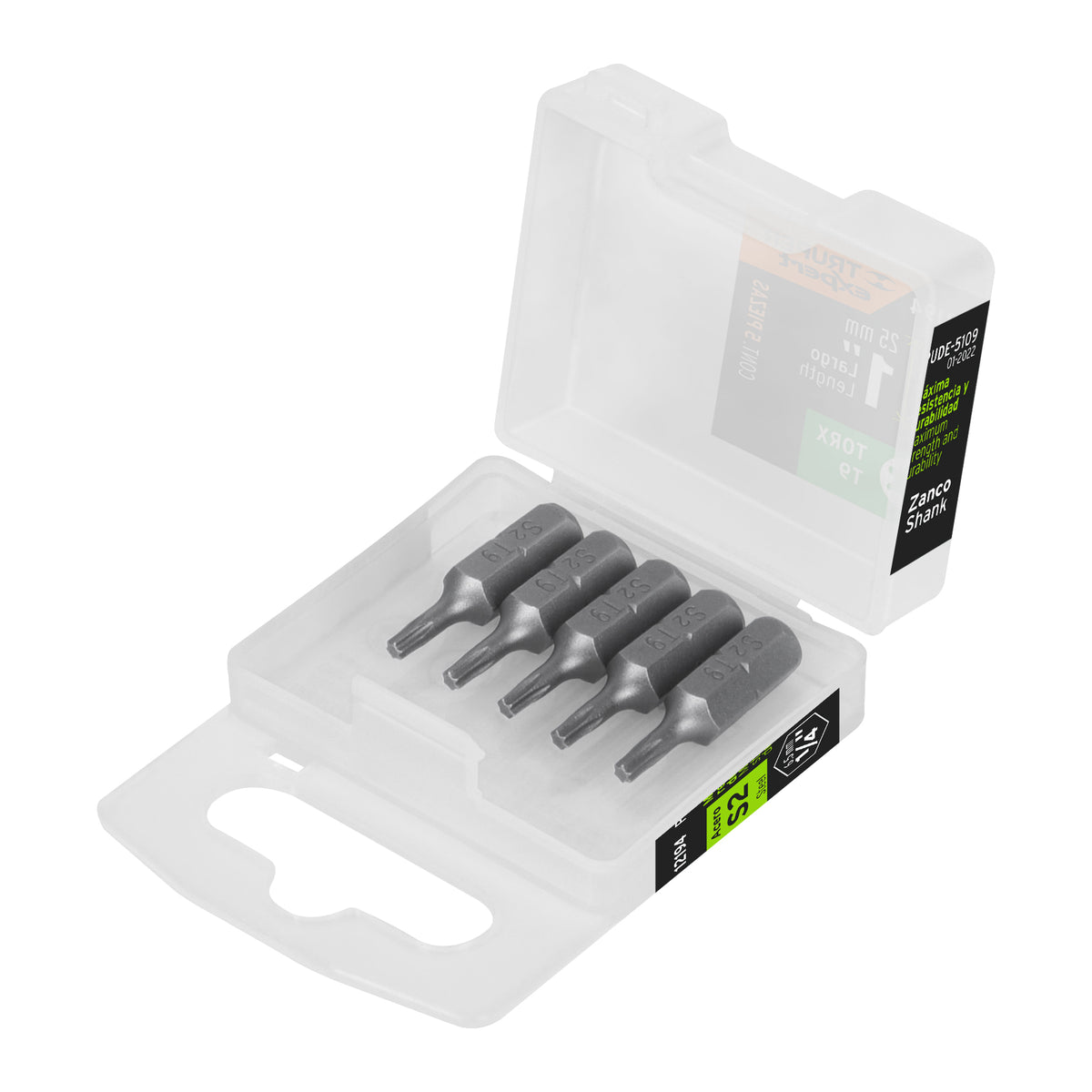 Estuche con 5 puntas torx T9 largo 1', TRUPER EXPERT
