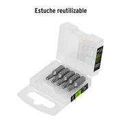 Estuche con 5 puntas torx T20 largo 1', TRUPER EXPERT