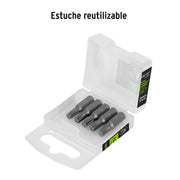 Estuche con 5 puntas torx T27 largo 1', TRUPER EXPERT
