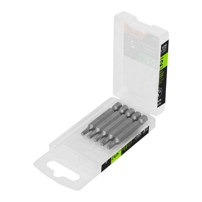 Estuche con 5 puntas torx T20 largo 2', TRUPER EXPERT