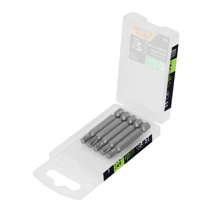 Estuche con 5 puntas torx T30 largo 2', TRUPER EXPERT