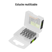 Estuche con 5 puntas torx T10 con seguro largo 1', EXPERT