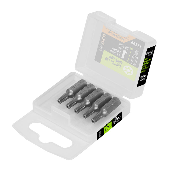 Estuche con 5 puntas torx T20 con seguro largo 1', EXPERT