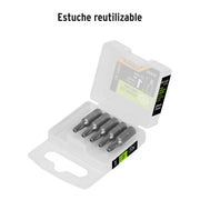 Estuche con 5 puntas torx T20 con seguro largo 1', EXPERT