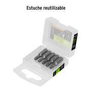 Estuche con 5 puntas torx T25 con seguro largo 1', EXPERT