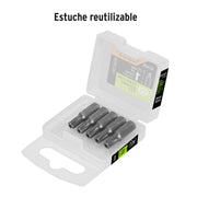 Estuche con 5 puntas torx T27 con seguro largo 1', EXPERT