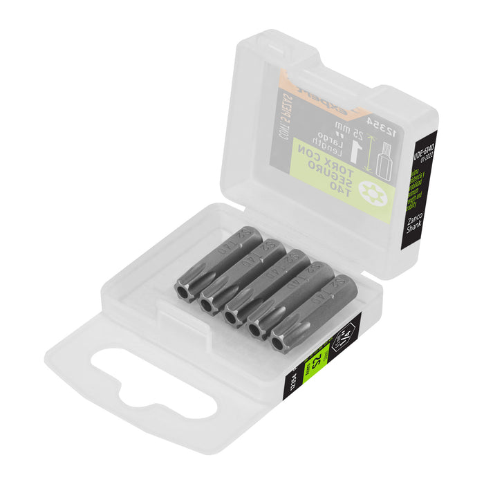 Estuche con 5 puntas torx T40 con seguro largo 1', EXPERT