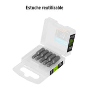 Estuche con 5 puntas hexagonales de 4 mm largo 1', EXPERT
