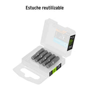 Estuche con 5 puntas hexagonales de 5 mm largo 1', EXPERT