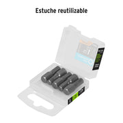 Estuche con 5 puntas hexagonales de 8 mm largo 1', EXPERT