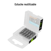 Estuche con 5 puntas hexagonales de 3/16mm largo 1', EXPERT