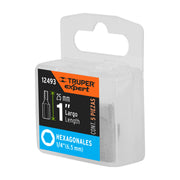 Estuche con 5 puntas hexagonales de 1/4mm largo 1', EXPERT