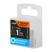 Estuche con 5 puntas hexagonales de 5/16mm largo 1', EXPERT