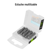 Estuche con 5 puntas hexagonales de 5/16mm largo 1', EXPERT