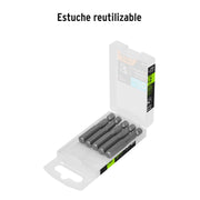 Estuche con 5 puntas hexagonales de 5/32mm largo 2', EXPERT