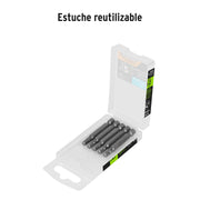 Estuche con 5 puntas hexagonales de 3/16mm largo 2', EXPERT
