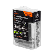 Estuche con 15 dados magnéticos de 3/8' largo 2-1/2', EXPERT