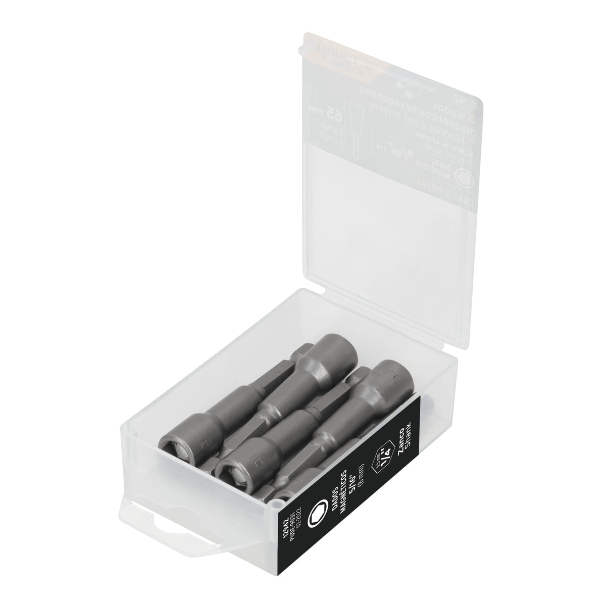 Estuche con 5 dados magnéticos de 5/16' largo 2-1/2', EXPERT