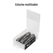 Estuche con 5 dados magnéticos de 5/16' largo 2-1/2', EXPERT