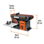 Lijadora de banda y disco 4 x 6', 1/2 HP (375 W), TRUPER