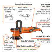 Pulidora doble acción 6', 900W, TRUPER PRO