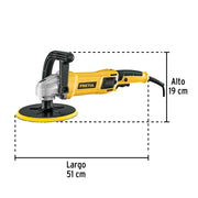 Pulidora rotativa 7', 1200W, con accesorios, PRETUL