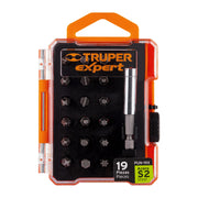 Juego de 19 puntas mixtas largo 1' estuche plástico, EXPERT