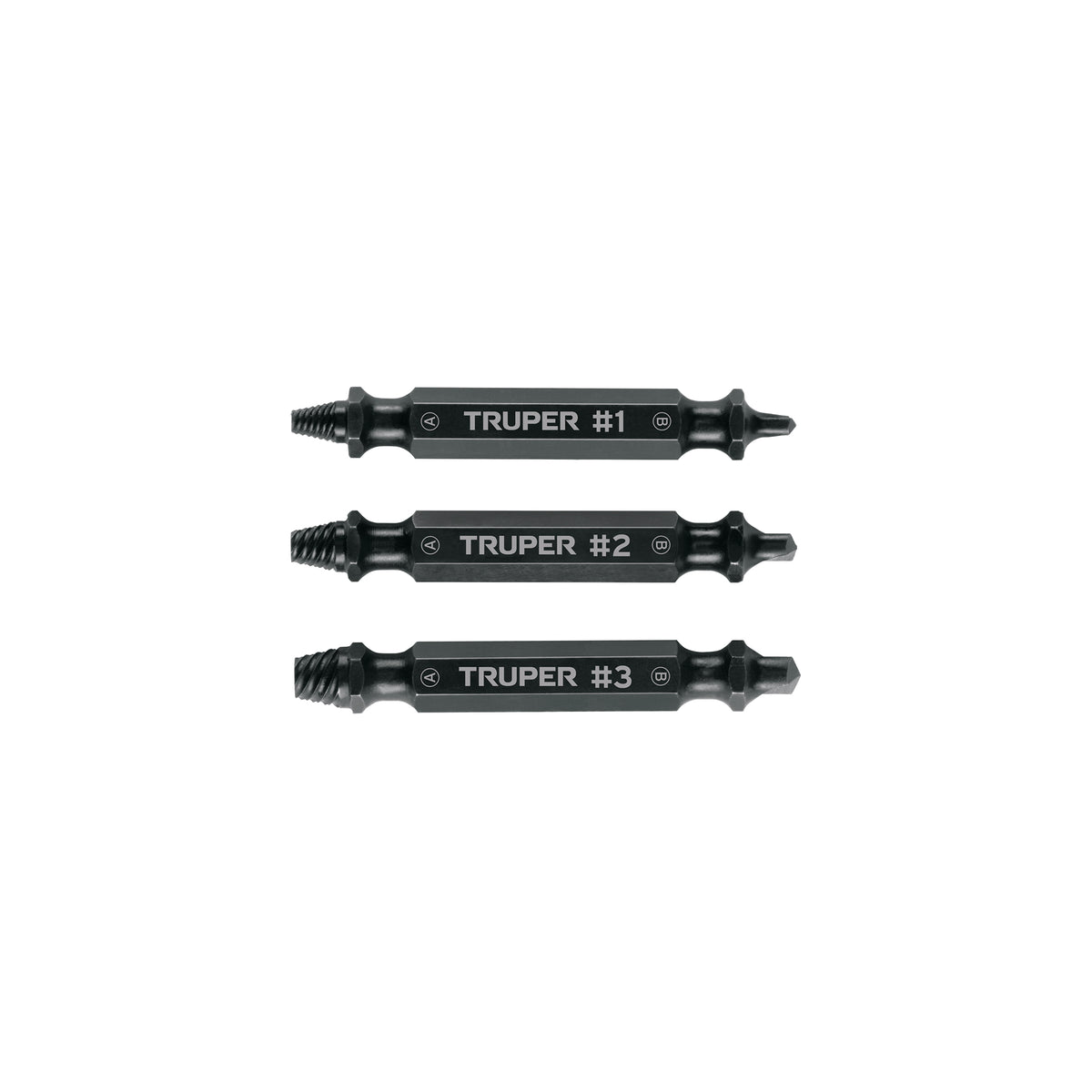 Blíster con 3 puntas extractoras de tornillos, TRUPER