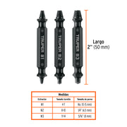 Blíster con 3 puntas extractoras de tornillos, TRUPER