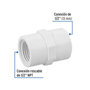 Adaptador hembra de PVC 1/2', FOSET