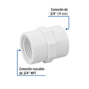 Adaptador hembra de PVC 3/4', FOSET