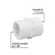 Adaptador hembra de PVC 1', FOSET