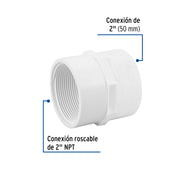 Adaptador hembra de PVC, 2', FOSET