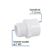 Adaptador macho de PVC de 1', FOSET