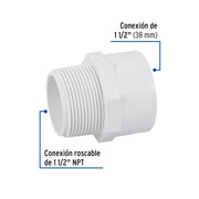 Adaptador macho de PVC de 1-1/2', FOSET