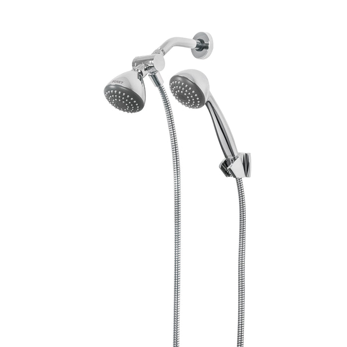 Regadera doble fija y teléfono 3-1/4', ABS, cromo, AERO