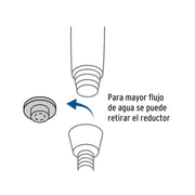 Regadera de teléfono 3-1/4', 5 funciones, con soporte, AQUA